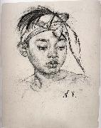 Nikolay Fechin Portrait of oriental teenager china oil painting artist